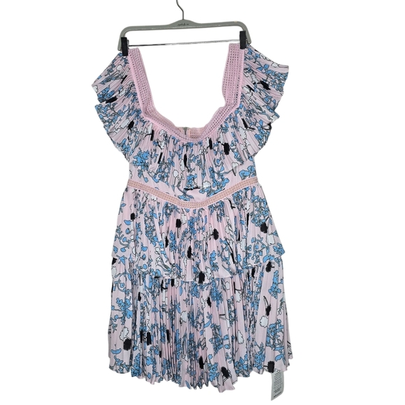 Self-Portrait Pink and Blue Strapless Dress - Picture 6 of 13